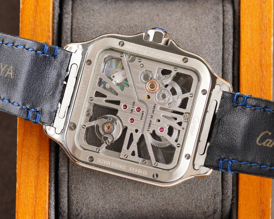 SANTOS 2 TONE GOLD STEEL SKELETON