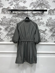 MIU 25S HOODED JACKET GREY IN NYLON 263119