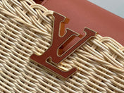 LV 25S CAPUCINES BB BAG 27 PINIC IN TAN CALFSKIN GOLD HARDWARE