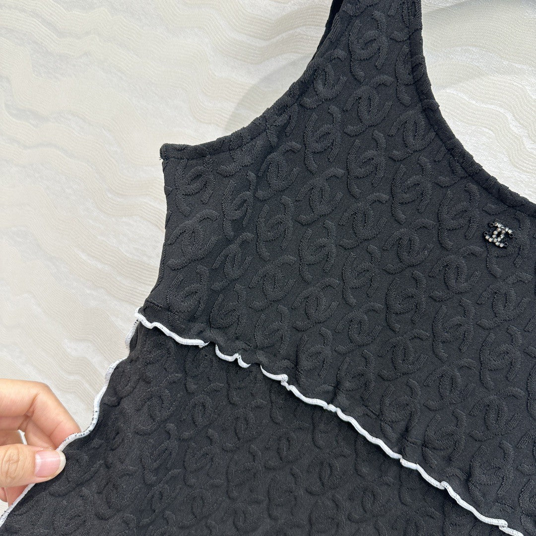 Coco Double C Jacquard Logo Classic One-piece Swimsuit