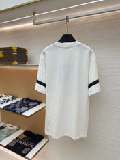 DIOR LEWIS HAMILTON T-SHIRT IN WHITE AND BLUE GRAPHIC LOGO