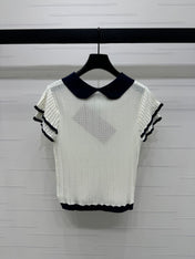 MIUMIU SHORT-SLEEVE PETER PAN COLLAR TOP 274825
