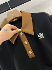 SHORT-SLEEVE COLLAR DRESS 25S IN COTTON 265670