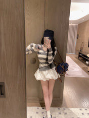 MIUMIU TOP AND SKIRT SET STYLE 443