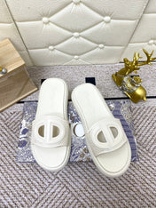 DIOR FLAT SLIDES 25S IN WHITE TPU