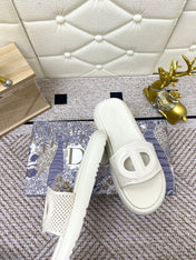 DIOR FLAT SLIDES 25S IN WHITE TPU