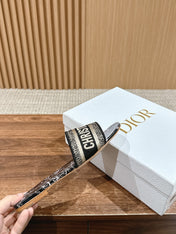 DIOR 26S SLIDE SANDALS IN BLACK TOILE DE JOUY LOGO