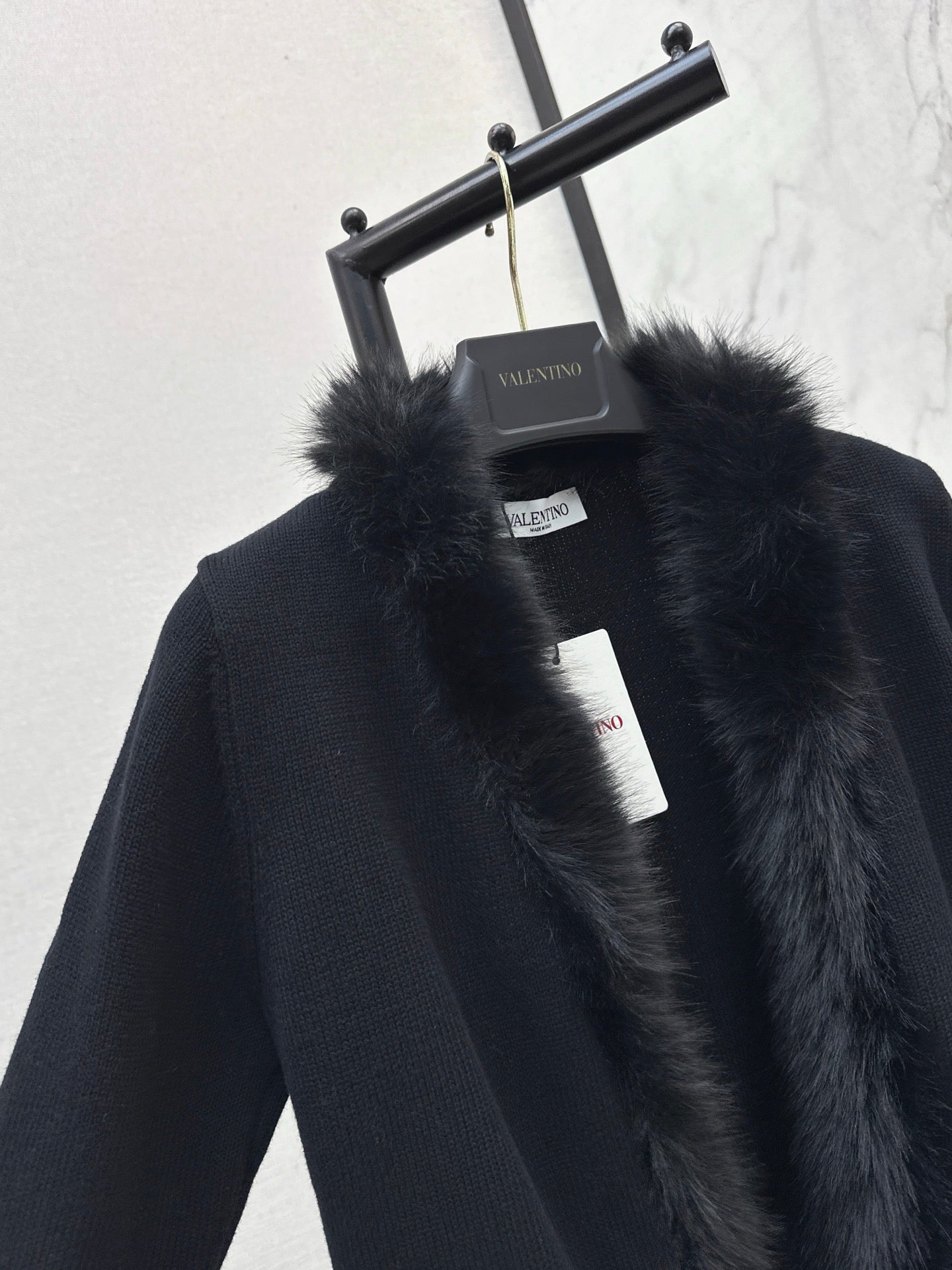 VALENTINO 26S KNIT CARDIGAN WITH FUR COLLAR STYLE 78